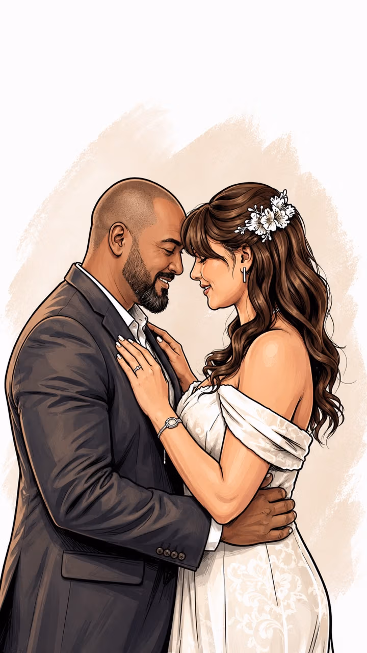 Moussa and Asma, hand-drawn