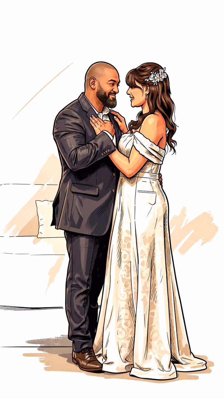 Moussa and Asma, hand-drawn